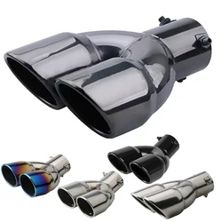Silenciador trasero 63mm doble salida – acero inoxidable cromado universal
