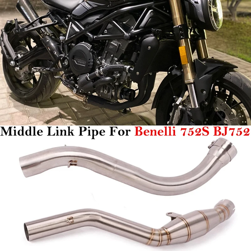 Sistema de Escape para motocicleta, silenciador de tubo de enlace medio de acero inoxidable para Benelli 752S BJ752 BJ 752