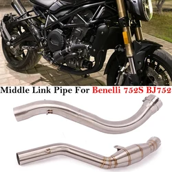 Sistema de Escape para motocicleta, silenciador de tubo de enlace medio de acero inoxidable para Benelli 752S BJ752 BJ 752