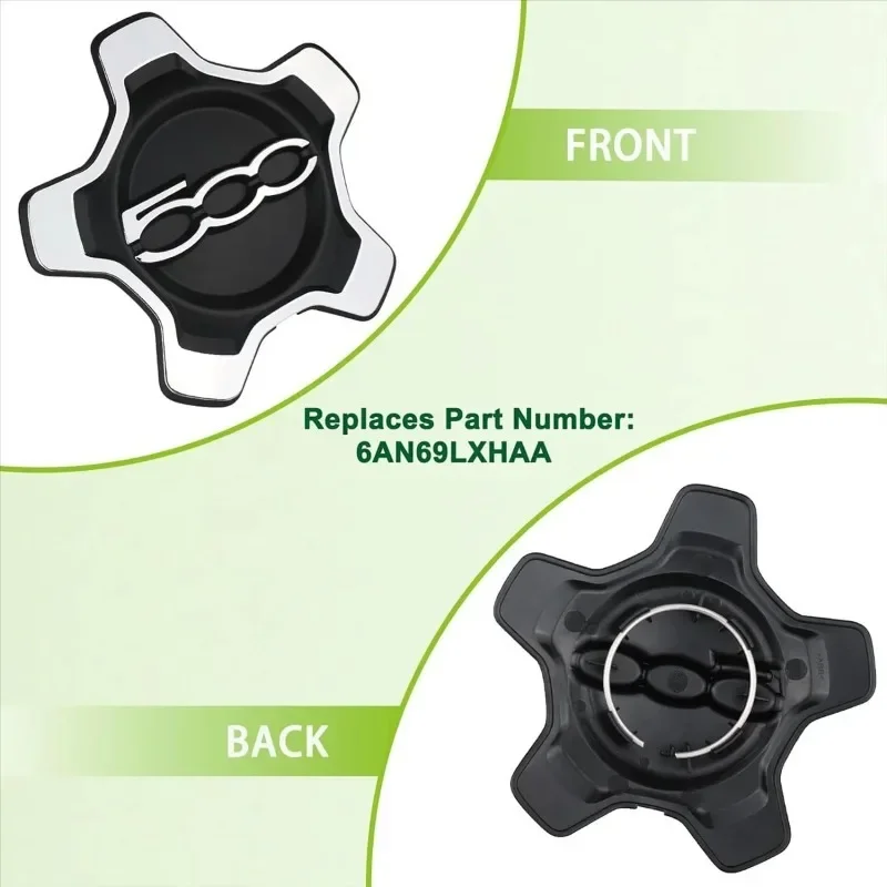 6AN69LXHAA nueva cubierta de tapa central de rueda de coche tapas de cubo central para Fiat 500X 2016 2017 2018-2022 cubierta antipolvo accesorios de coche 735626312 - imagen 3