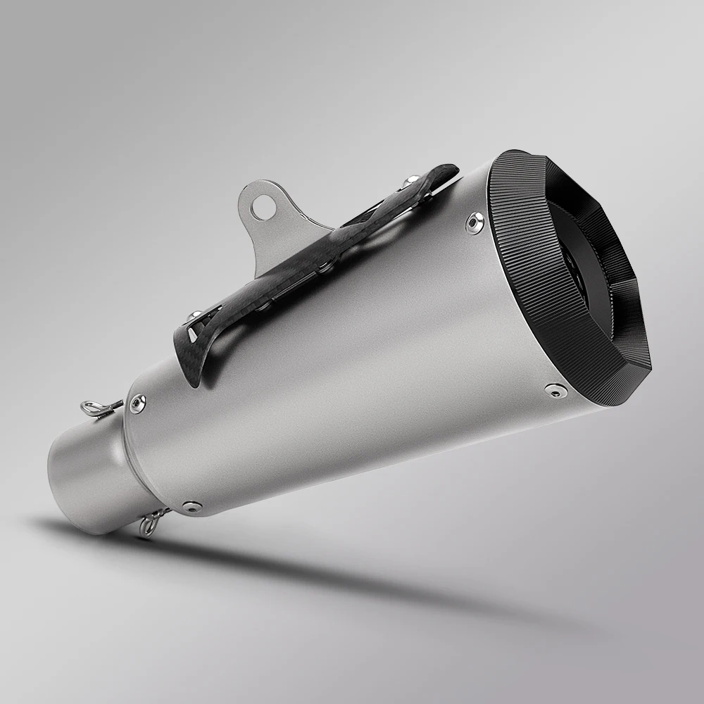 Tubo de Escape 51 mm para motos con silenciador de carreras de carbono - imagen 2