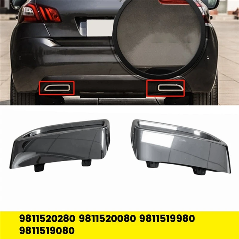Embellecedor escape derecho Peugeot 308S 2015-2020 soporte trasero - imagen 5
