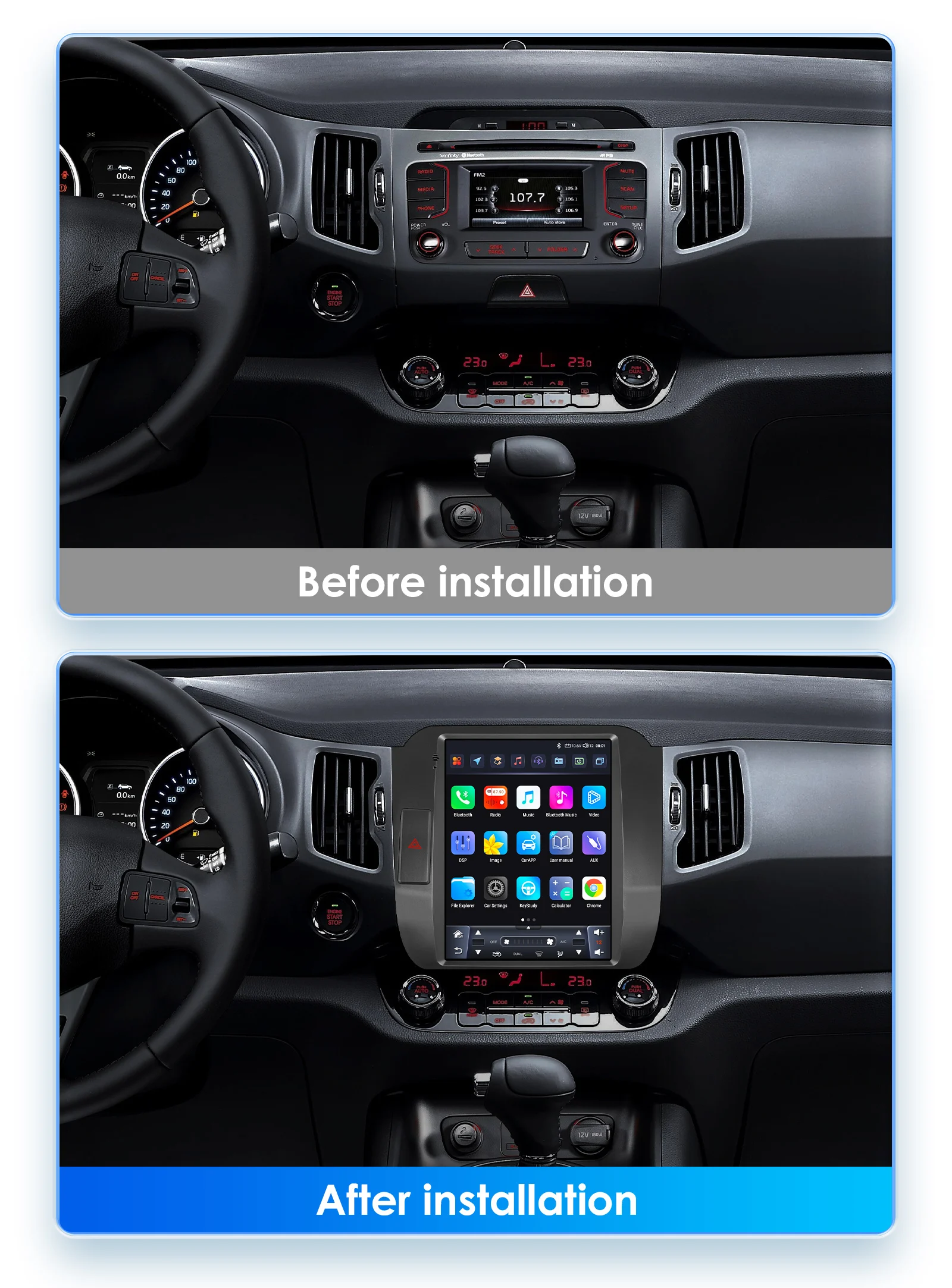 Radio multimedia OSSURET Android 13 vertical para KIA Sportage 3 - imagen 2