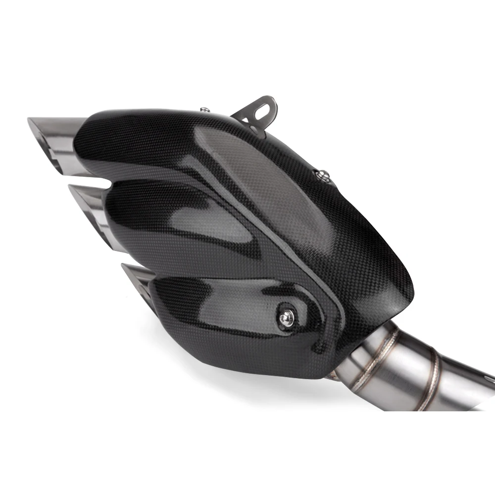 Tubo de escape Universal para motocicleta, entrada Original, silenciador intercambiable de tres orificios, Cbr500r,R3, Z900,MT09,S1000RR,F3 - imagen 5