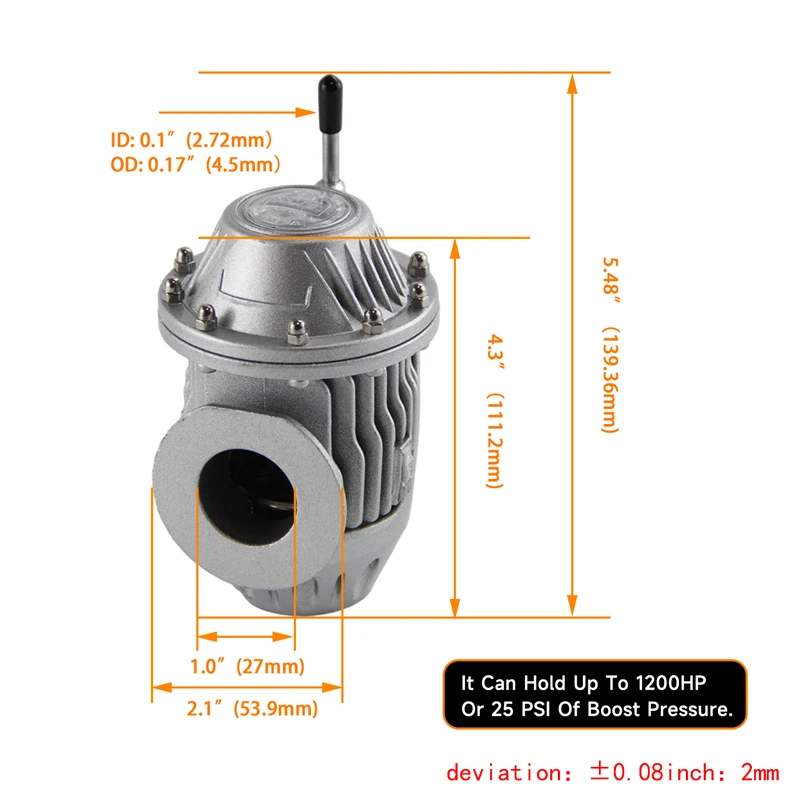 Válvula soplado Turbo ajustable SQV IV – kit brida y mangueras silicona - imagen 4