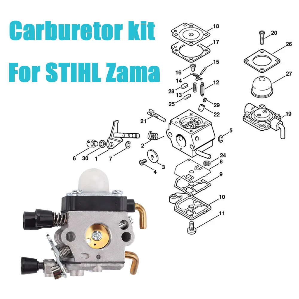 Kit de carburador Stihl FS55R, FS38 y FS45C con juntas - imagen 2