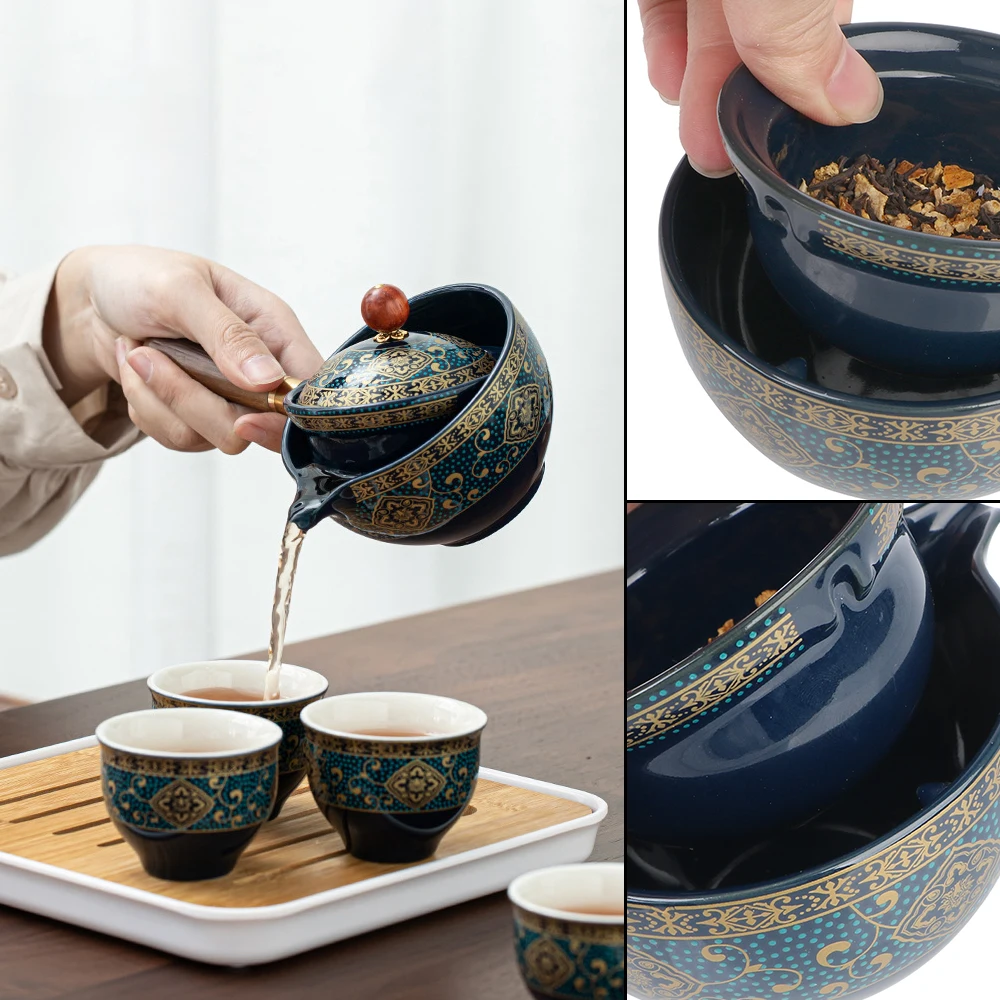 Tetera giratoria 360° con infusor de porcelana para té Gongfu