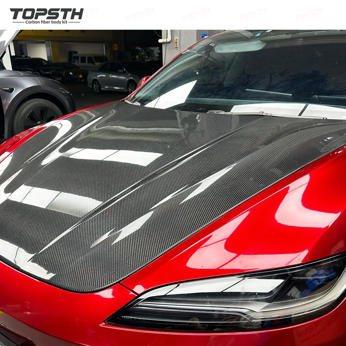 Capó de fibra carbono Cyber Dry ligero para Tesla Model 3 2024+ - imagen 5