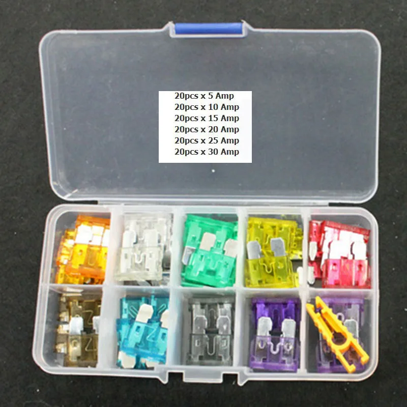 Amperios para coche, accesorio para Fiat Punto 120, Palio, Renault Megane 2 3, Duster, SEAT Ibiza, Leon, Toledo, 500, uds, 5A, 10A, 15A, 20A, 25A, 30A - imagen 5