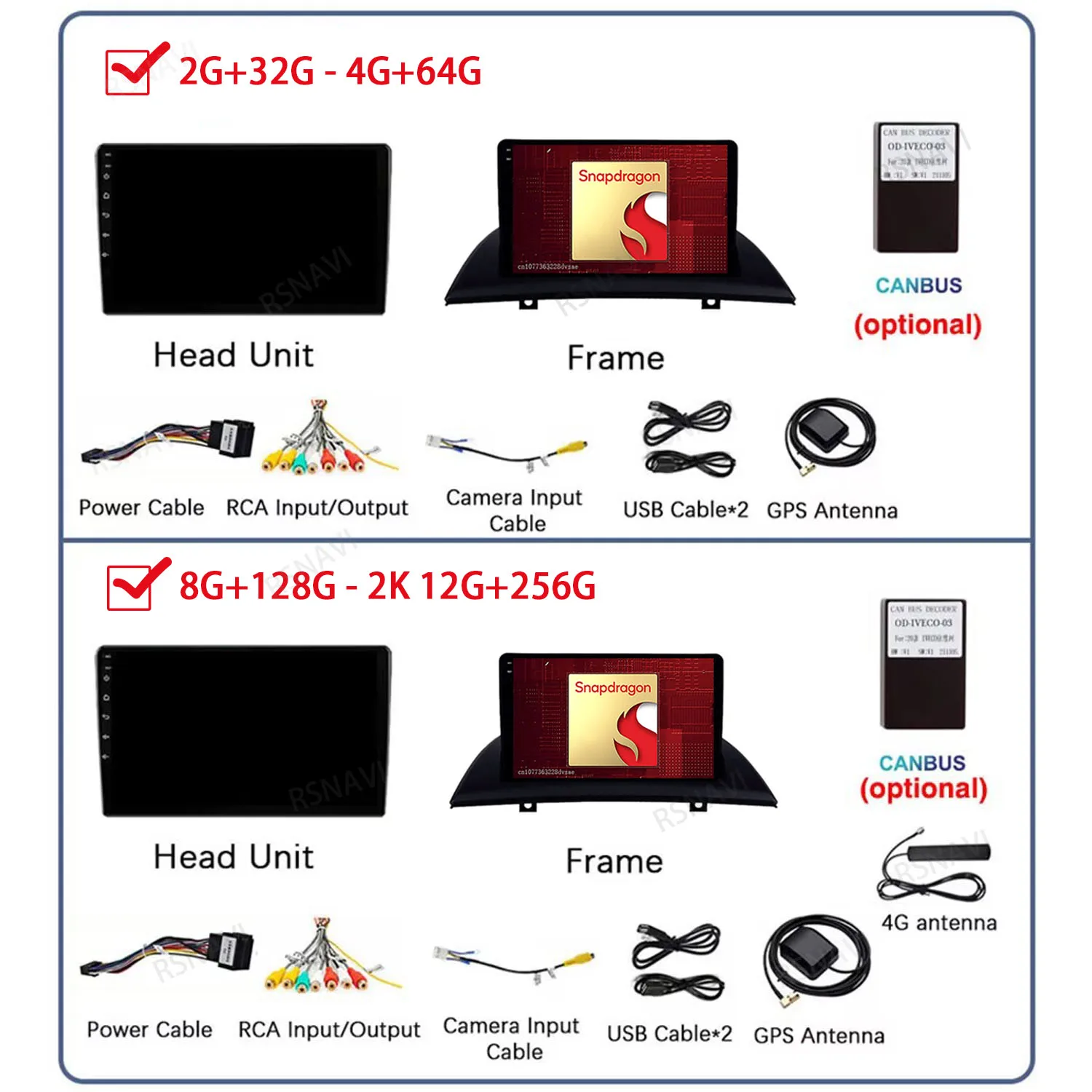 Autoradio Android Carplay WiFi DSP para BMW X3 E83 (2004-2012) - imagen 2
