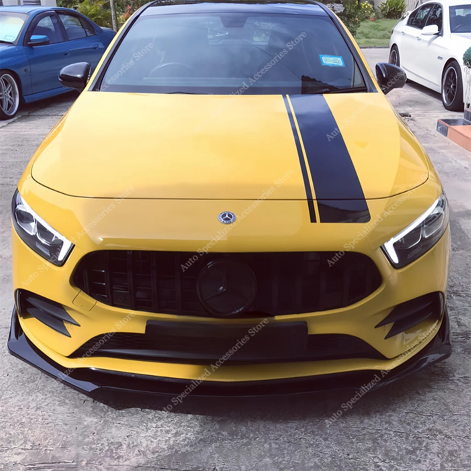 Para Mercedes W177 V177 parachoques delantero labio alerón divisor difusor A200 A220 A220d A250 A35 AMG-line 2018-2022 pre-lci Tuning