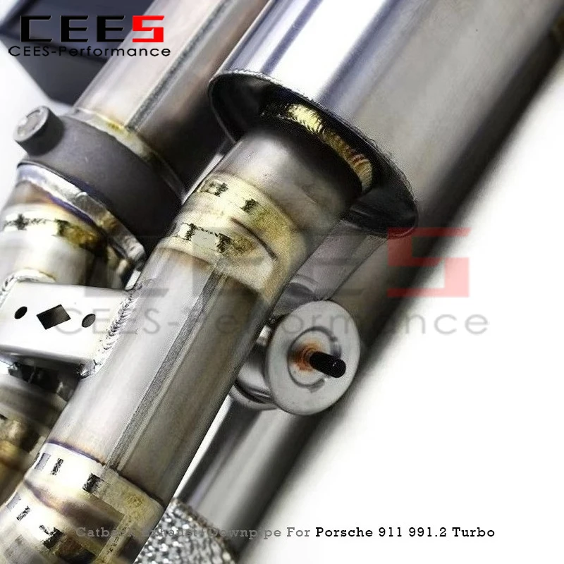 Silenciador de escape del eje trasero del coche de carreras cees para Porsche 911 991/991.2 Turbo 2017-2019 sistema de escape Catback con válvula con Control - imagen 4