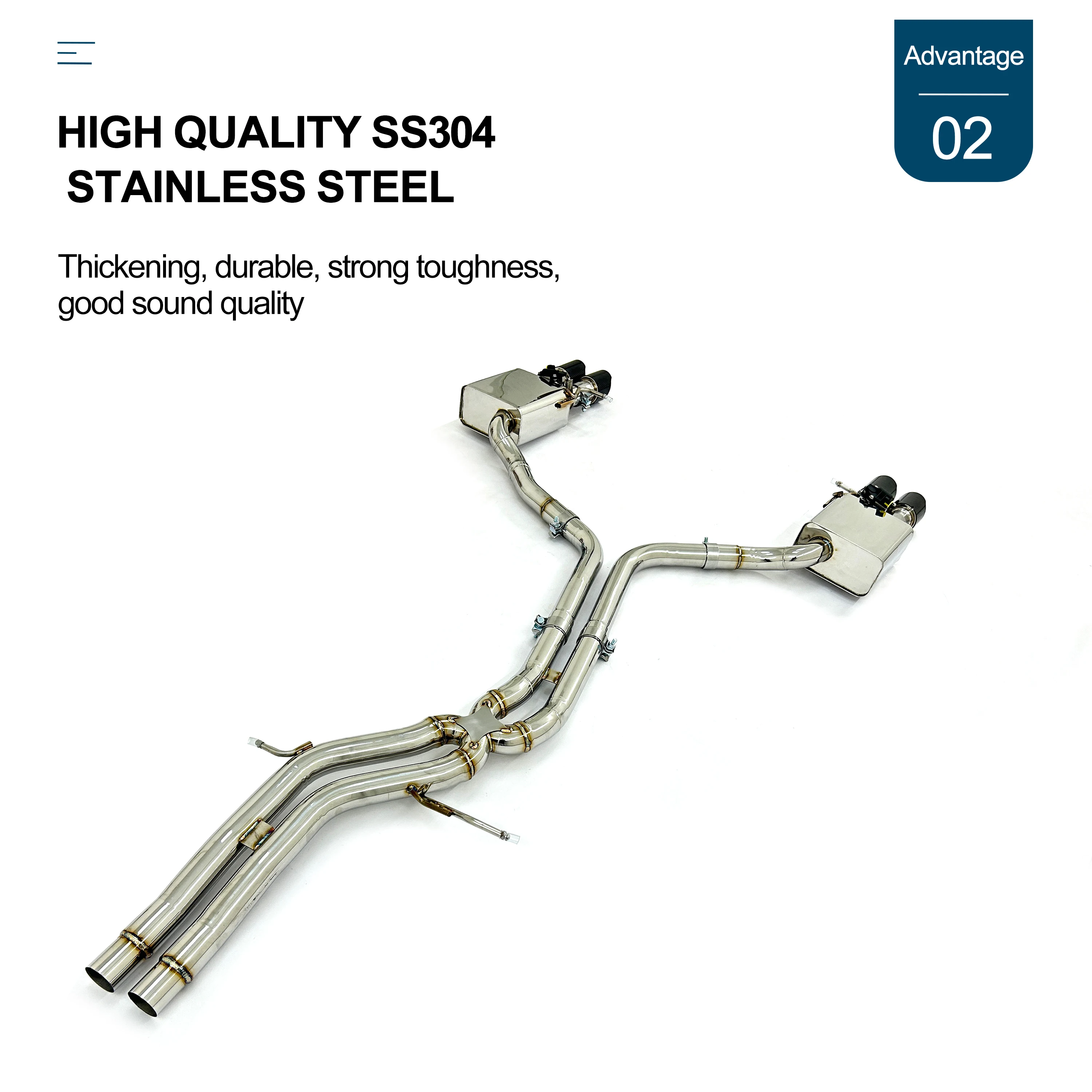 Escape Catback CBNT Audi S4 S5 B8 3.0T Válvula Remoto - imagen 4