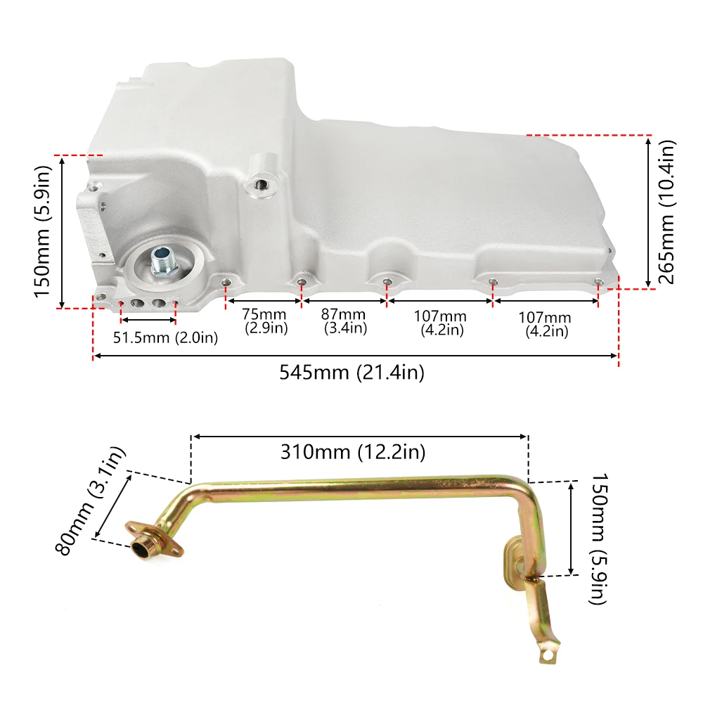 Cárter de aceite bajo Bartoo-302-1 para motores GM LS1 LS2 LS3 LSX - imagen 3
