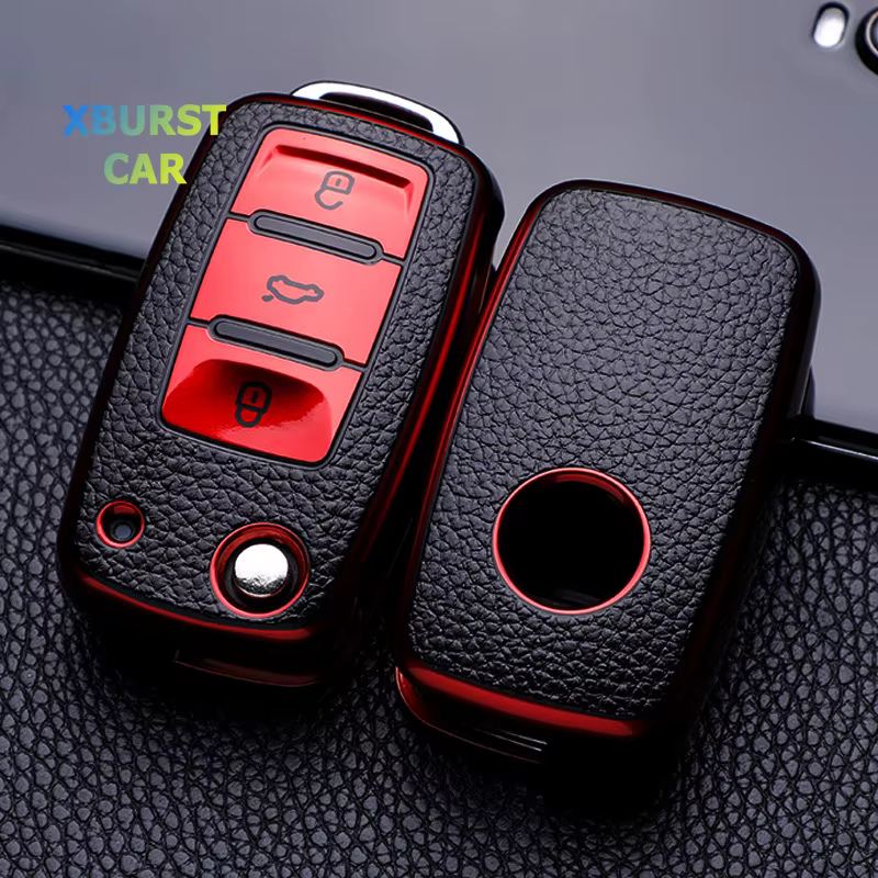 Funda de cuero para llave Volkswagen Golf, Polo y Passat