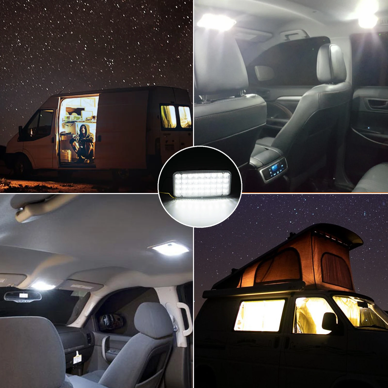 Luz LED techo interior coche rectangular 36 SMD - imagen 5