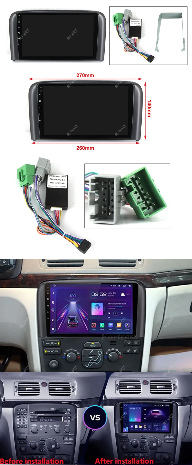 Pantalla 2K táctil del autoradio RSNAVI Android 15
