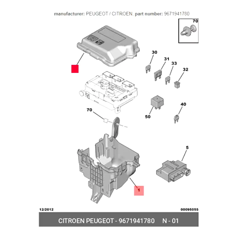 Caja de fusibles con soporte y cubierta – Peugeot 208 y Citroën C3 - imagen 5