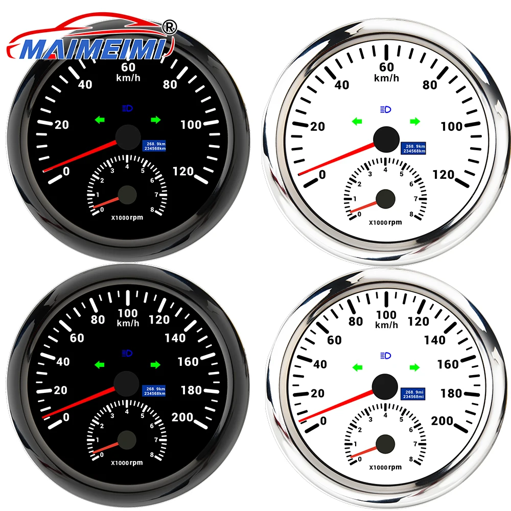Velocímetro GPS digital 110 mm con tacómetro 8000 rpm para coche