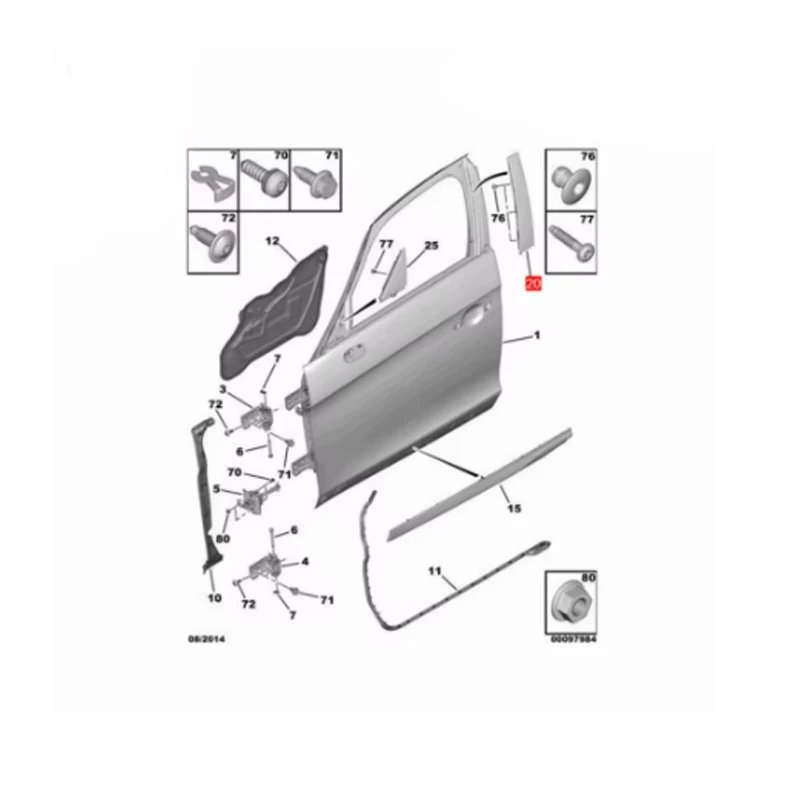 Embellecedor decorativo de pilar XK 96874098 para Citroën DS5 2013-2017 - imagen 2