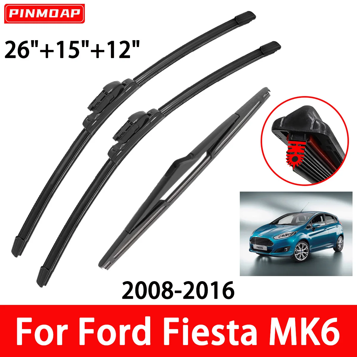 Escobillas limpiaparabrisas para Ford Fiesta MK6 2008-2016