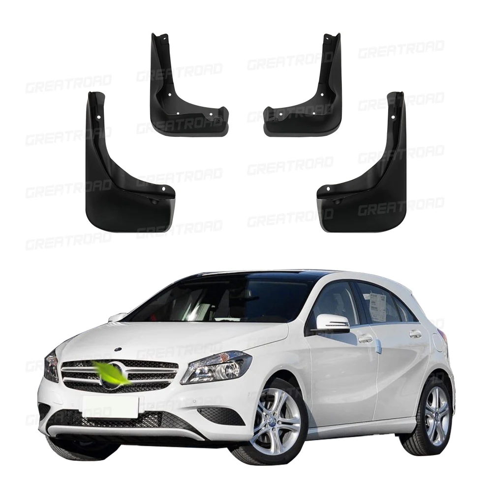 Juego de protectores contra salpicaduras para Mercedes Clase A W176 2013-2018 2014 2015 2016 2017, guardabarros, accesorios para automóviles, 4 Uds. - imagen 2