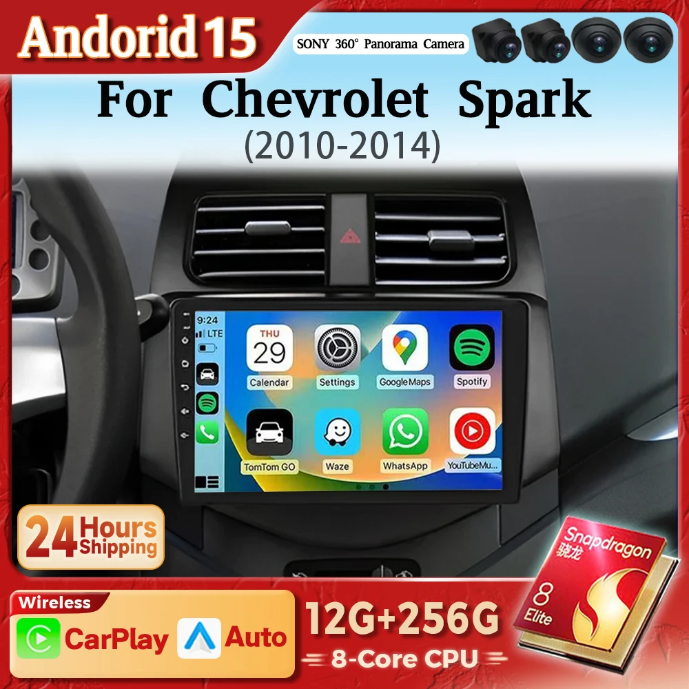 Autoradio Android 15 Chevrolet Spark 2010-2014 Multimedia Carplay 2K