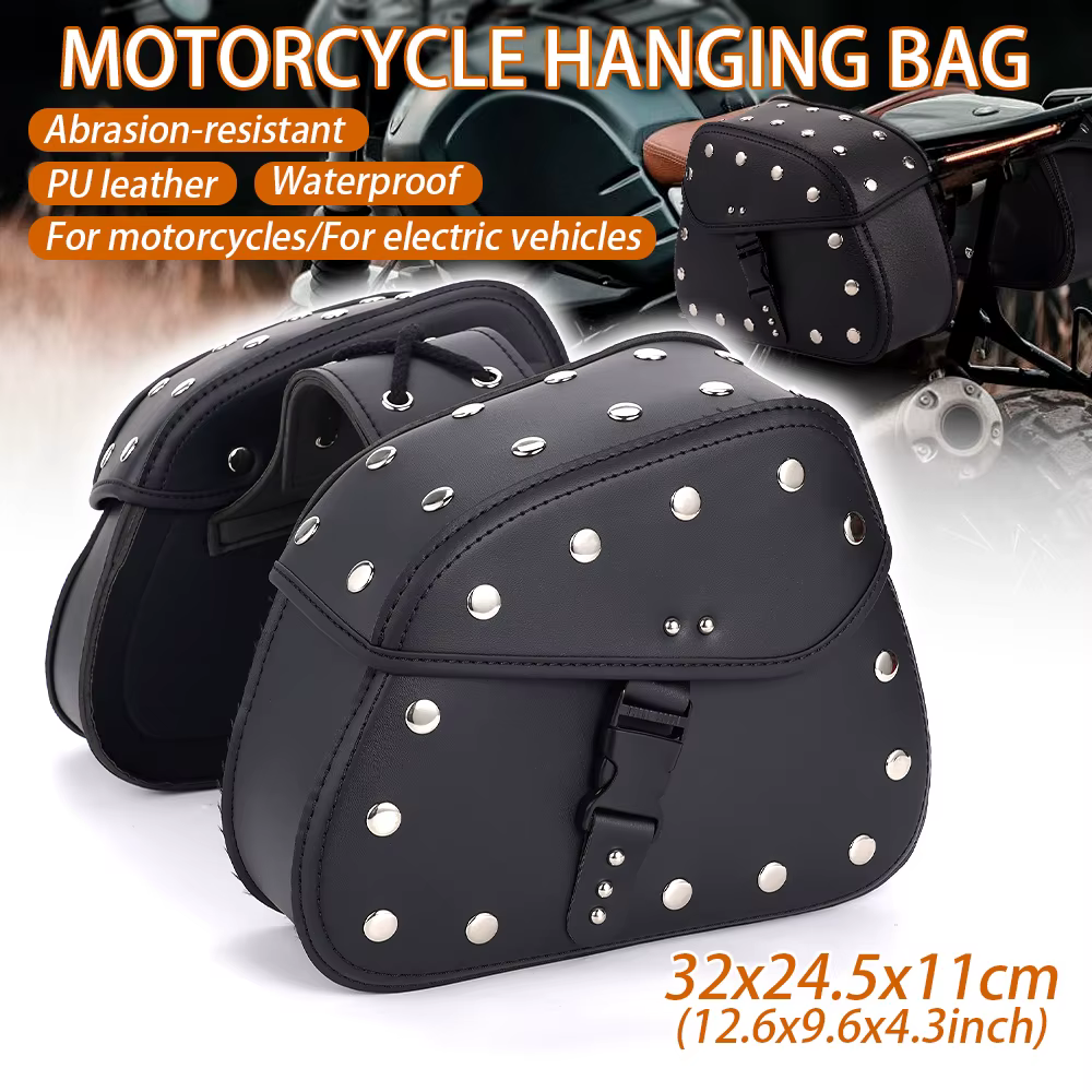 Alforjas laterales negras para moto eléctrica Benda Harley Prince