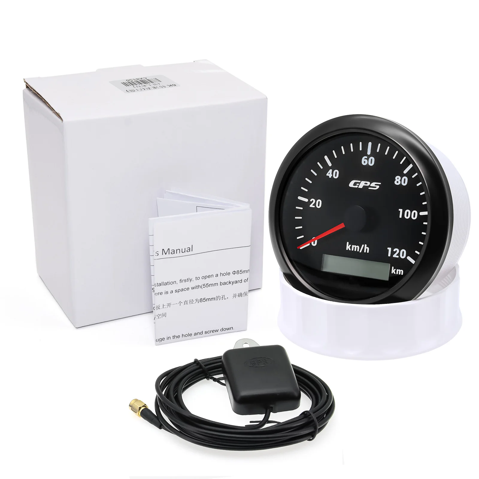 Velocímetro GPS 85 mm para moto, barco y coche con antena y 7 colores - imagen 4