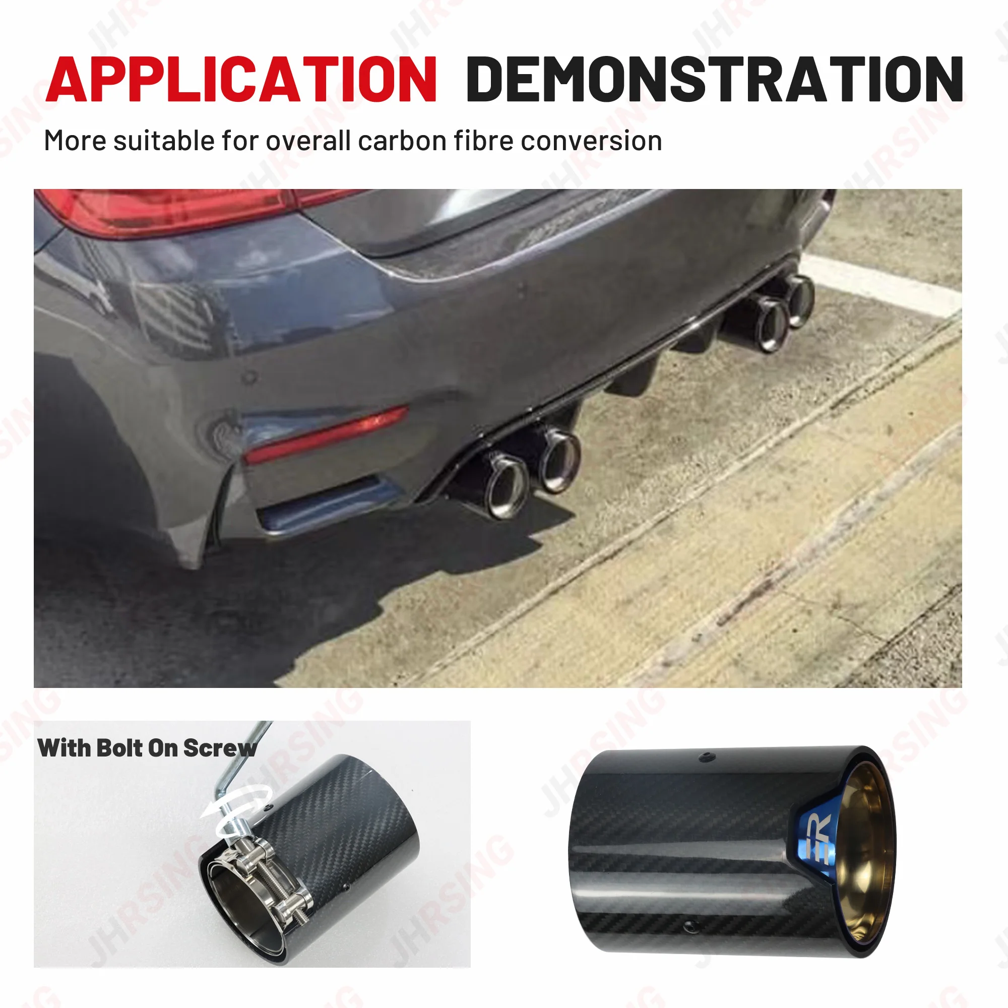 Punta escape fibra carbono ER con logo para BMW M2 M3 M4 F87 F80 F82 - imagen 4