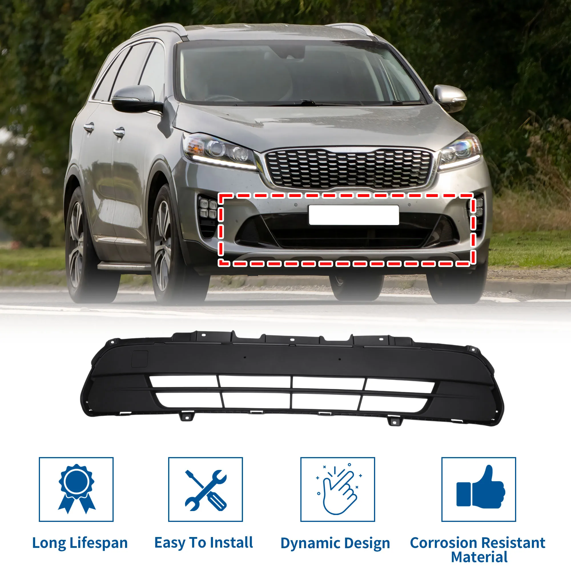 Rejilla inferior parachoques Kia Sorento 2015-2017 - imagen 3
