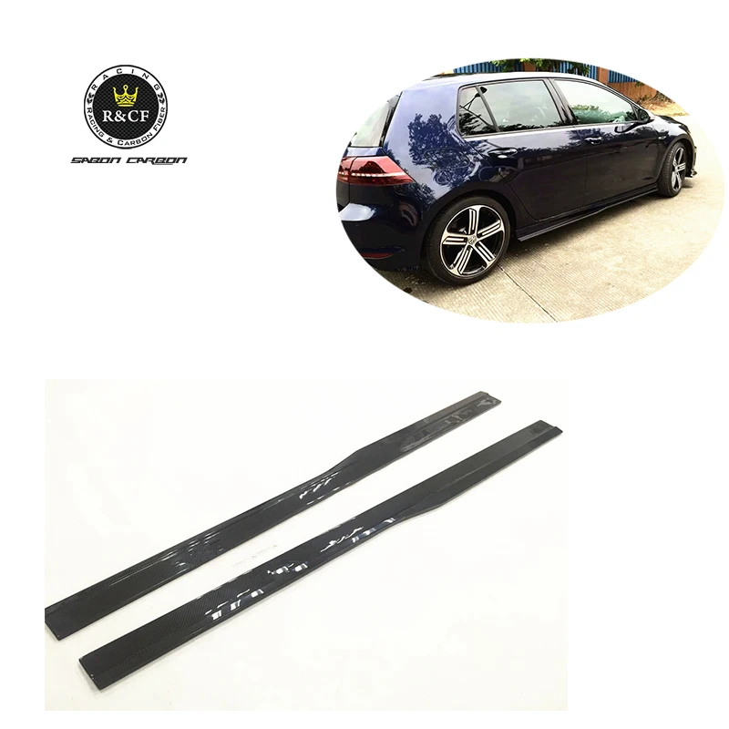 Faldones laterales de fibra de carbono estilo RZA para VW Golf Mk7 R