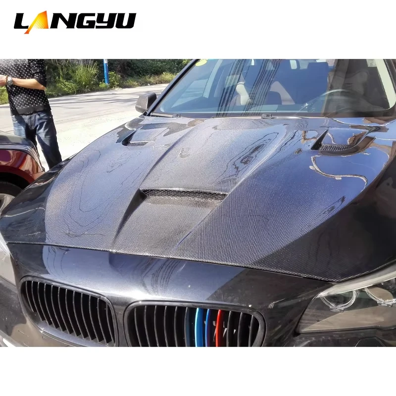 Capó delantero de fibra de carbono Langyu para BMW Serie 5 F10/F18 - imagen 5