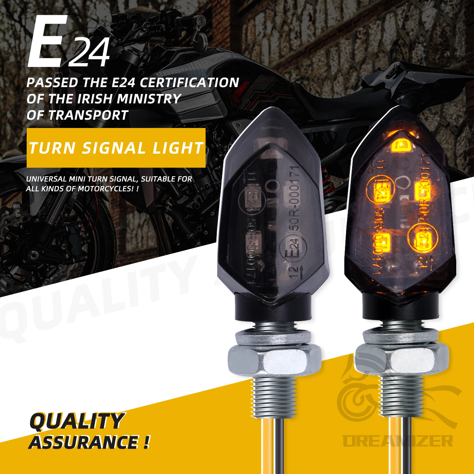 Intermitentes LED ámbar 12 V para motocicleta - imagen 3