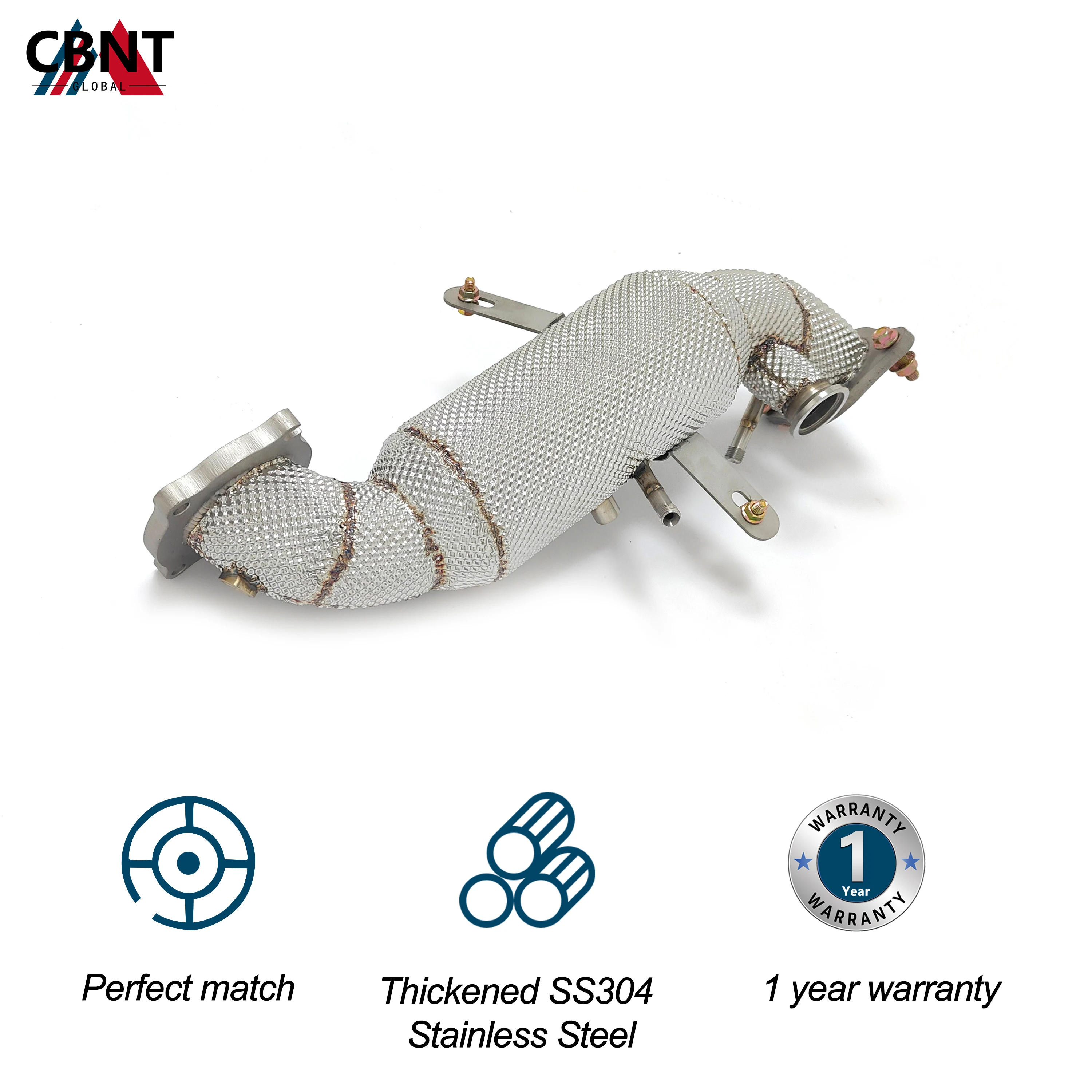 Sistema de escape CBNT, cabezales de escape con protector térmico para Alfa Romeo Giulia Stelvio 2,0 T 2020-2023, bajante catted/sin gato - imagen 3