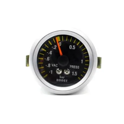 Manómetro de turbo 52 mm con lente ahumada (-1 a 1,5 bar)