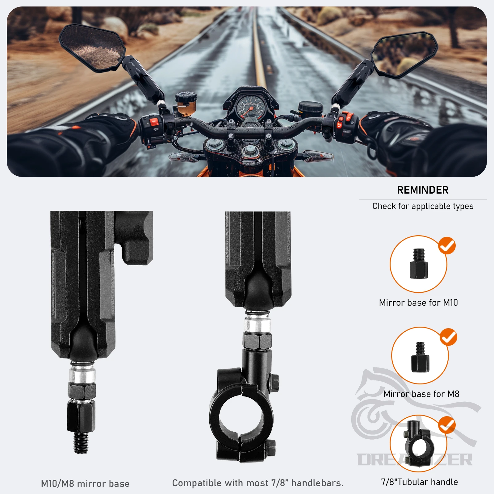 West Wind Espejo plegable KTM ADV 390 790 890 kit aventura - imagen 5