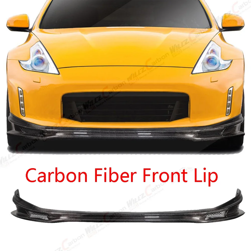 Para Nissan 370Z-Z34 2013-2020 años Modificación del kit de carrocería del labio delantero de fibra de carbono