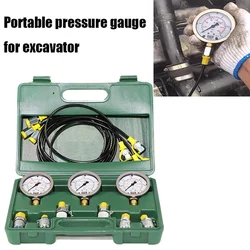 Kit de manómetros para pruebas de presión hidráulica en excavadoras