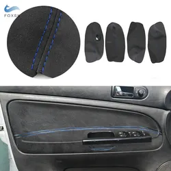 Cubierta de reposabrazos de gamuza azul para VW Passat B5