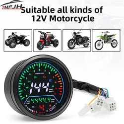 Tacómetro LED 12V con velocímetro para moto universal