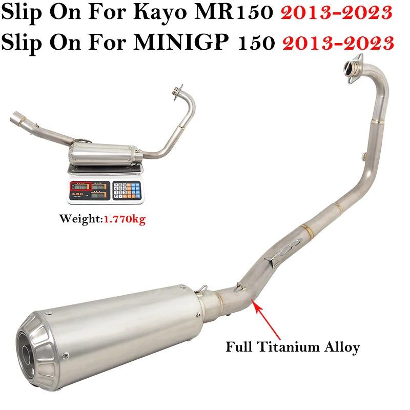 Escape titanio slip-on para Kayo MR150 MINIGP 150 2013-2023