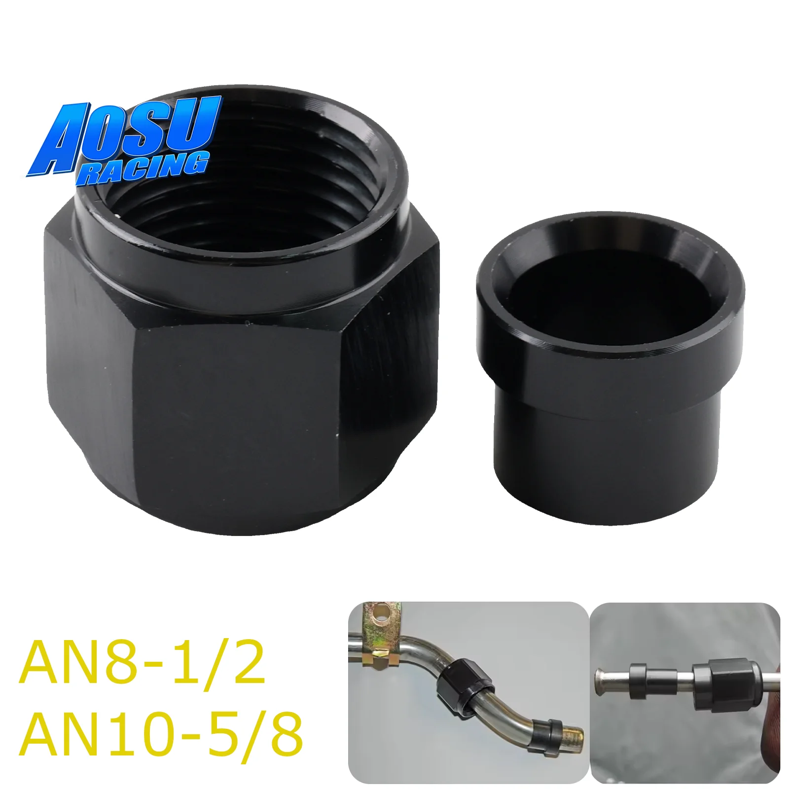 Adaptador AN para tubo rigido hembra AN8-1/2 a AN10-5/8 aluminio