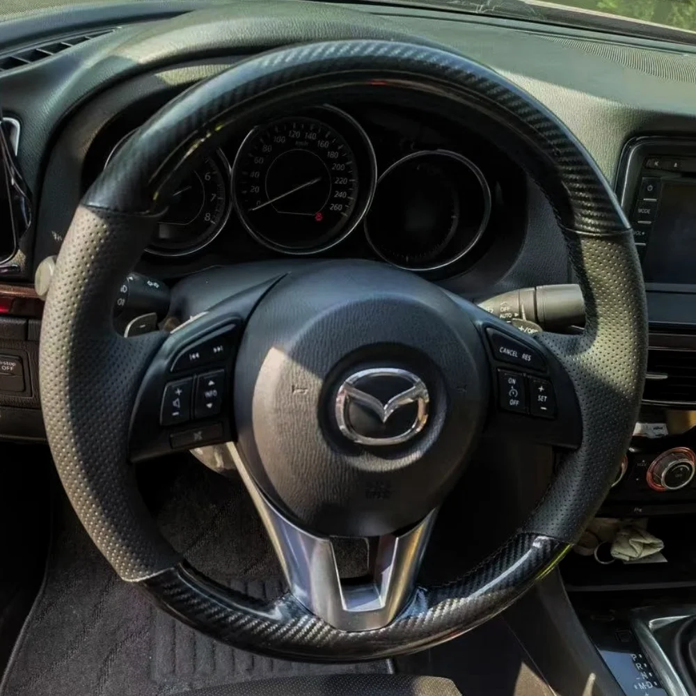 Cubierta Volante Mazda 3 Axela 6 Atenza 2 CX-3 CX5 Trenzada Cuero