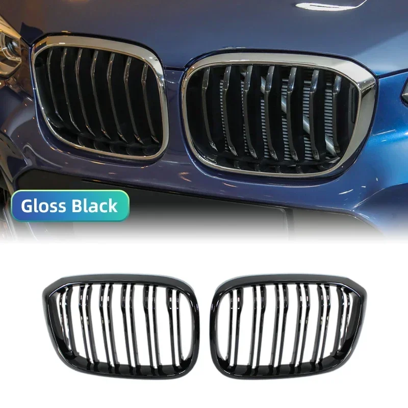 Parrilla frontal BMW X3 G01 X4 G02 Pre-LCI 2018-2021 M negro brillante - imagen 4