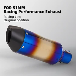 Silencioso universal 51 mm de acero inoxidable para moto