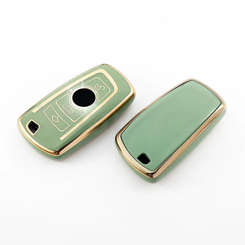 Funda llave coche TPU con soporte y borde dorado BMW Serie 1 3 5 - imagen 5