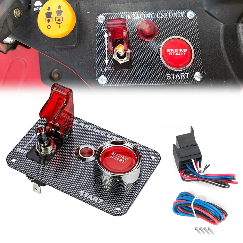 Panel de interruptores basculantes para arranque y parada 12 V con LED