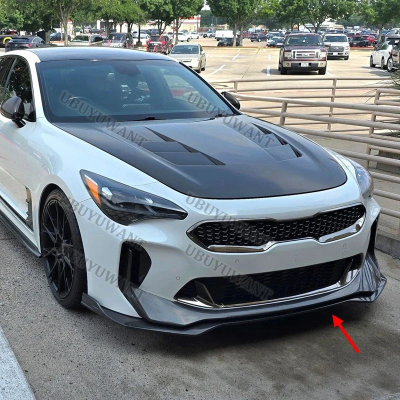 2018 hacia arriba para Kia Stinger GT EX Hatchback alerones delanteros de coche de 4 puertas mejorar la estabilidad del vehículo divisor de parachoques accesorios de coche 
 ﻿ - imagen 5