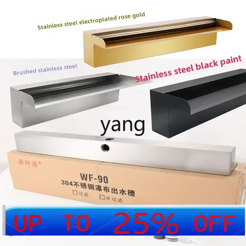 Jq pared de agua corriente paisaje cascada cascada de acero inoxidable salida de agua pared característica de agua